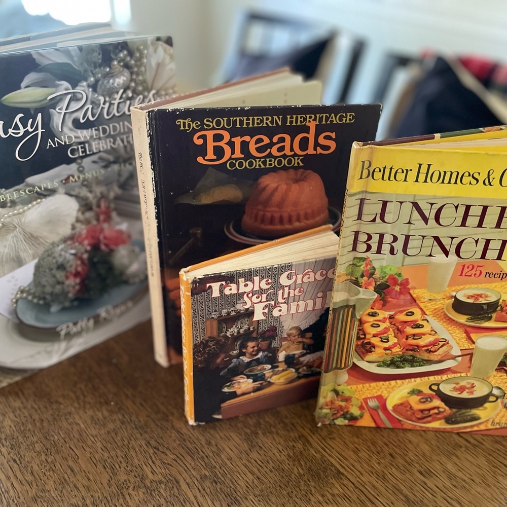 Vintage Cookbook LOT Homemade Bread, Brunches, Tea, Tablescape & Parties